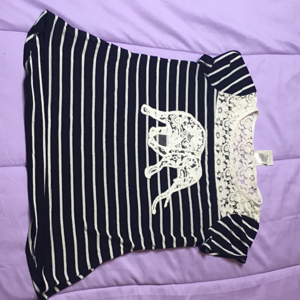Lily blue kids lace elephant shirt size 14